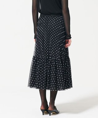 GRACE CONTINENTAL チュールドットスカート ブラック