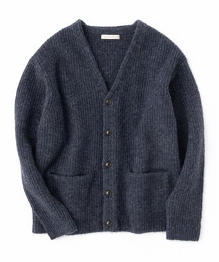 UNFILO MENS 【男女兼用】へアリー ニットカーディガン チャコール
