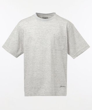 JOSEPH ABBOUD MOUNTAIN 【SPACE】リネンプレーティング天竺 ポケTシャツ ライトグレー系