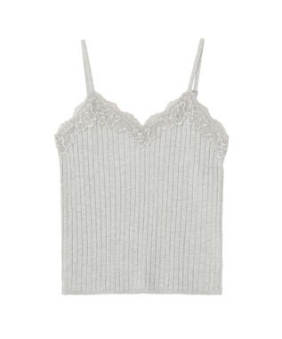 earth music&ecology レースリブキャミソール Gray