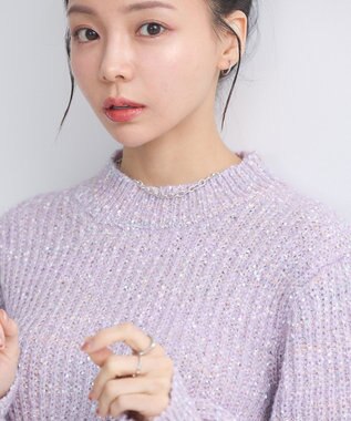 earth music&ecology ブラッシュヤーンニットプルオーバー Lavender