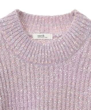earth music&ecology ブラッシュヤーンニットプルオーバー Lavender