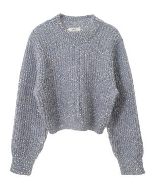 earth music&ecology ブラッシュヤーンニットプルオーバー Blue