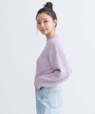 earth music&ecology ブラッシュヤーンニットプルオーバー Lavender