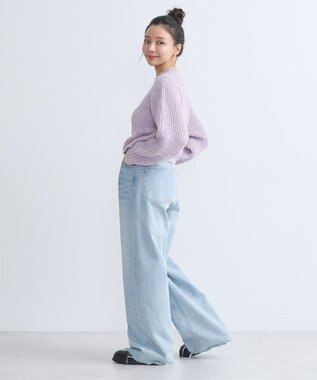 earth music&ecology ブラッシュヤーンニットプルオーバー Lavender