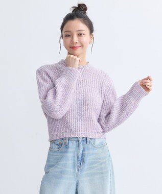 earth music&ecology ブラッシュヤーンニットプルオーバー Lavender