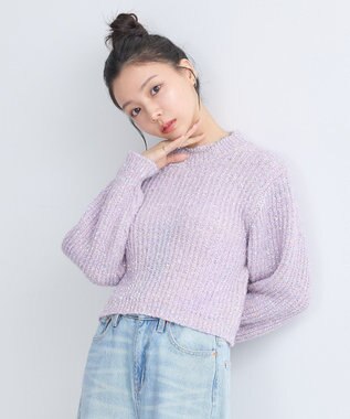 earth music&ecology ブラッシュヤーンニットプルオーバー Lavender