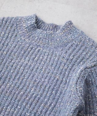 earth music&ecology ブラッシュヤーンニットプルオーバー Blue