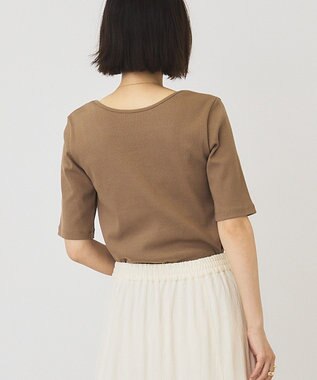 AMERICAN HOLIC スクエアネック5分袖プルオーバー Mocha