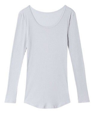 une nana cool 綿100% リブ編みコットン 長袖シャツ GY