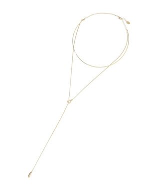 YECCA VECCA ハーフチョーカーY字ネックレス Gold