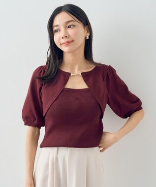 earth music&ecology ビット付きニットプルオーバー