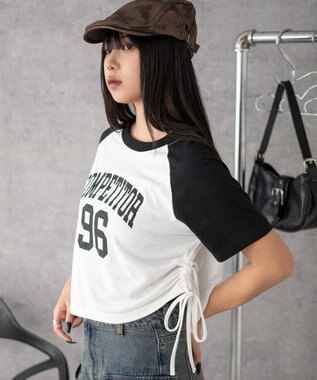 WEGO グラフィックショートサイドリボンドロストT 柄5