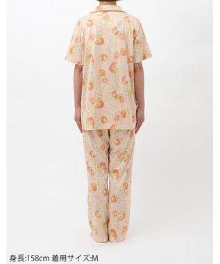 Wing パジャマ 5分袖 半袖 長ズボン 綿混(本体) 天竺素材 レディース EP8077 ウイング／ワコール オレンジ