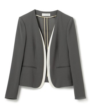 BEIGE， CINDY / ダブルカラージャケット C.Gray×White