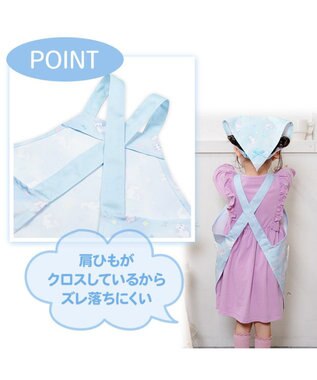 Mother garden マザーガーデン バッククロスエプロン 三角巾付き 100～120cm 《ふわねこ柄》 ふわねこ柄