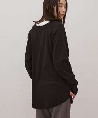 AMERICAN HOLIC バイパチ2WAYヘンリーネックニットプルオーバー Black