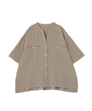 AMERICAN HOLIC 【WEB限定】ミリタリーWポケットスキッパーシャツ Gray Beige
