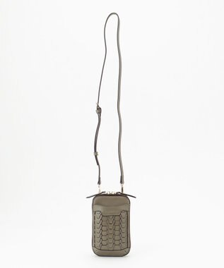 LA BAGAGERIE 【veganview】v piece mesh smartphone shoulder bag カーキ