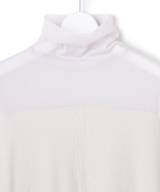 23区 L 【洗える】チュールフライス シアーハイネック カットソー ベージュ系