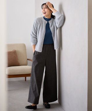 ANY シャイニーニットカーディガン シルバー