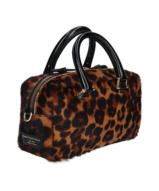 INTER-CHAUSSURES 【CHRISTIAN VILLA】レオパード柄スモールサイズハンドバッグ マルチハラコ