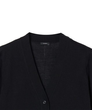 JOSEPH 【洗える】スーパーファインコットンシルク　ショートスリーブカーディガン Black