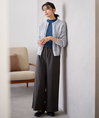 ANY シャイニーニットカーディガン シルバー