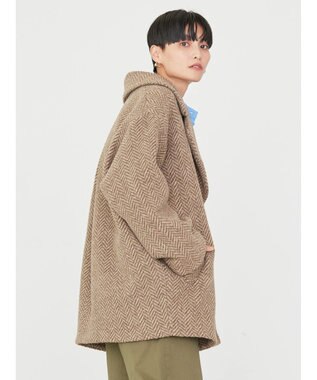 AMERICAN HOLIC ツイードライクコクーンミディコート Brown