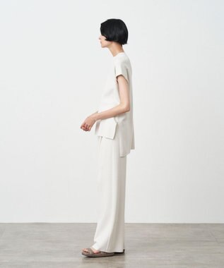 ATON 50/2 NATURAL DYE ORGANIC COTTON | イージーストレートパンツ WARM WHITE