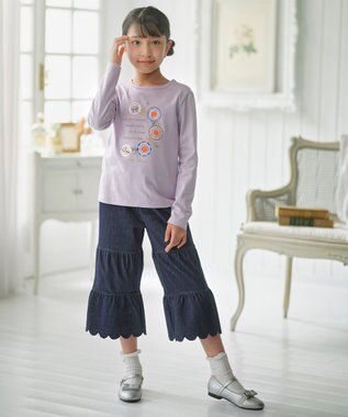 組曲 KIDS 【150-170㎝】ティータイム アートTシャツ ラベンダー