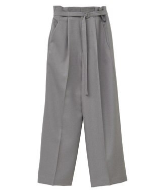 YECCA VECCA 【UVカット/接触冷感/洗える】ベルト付きイージーケアワイドパンツ Gray