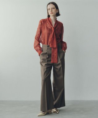 YECCA VECCA 【UVカット/接触冷感/洗える】ベルト付きイージーケアワイドパンツ Dark Beige