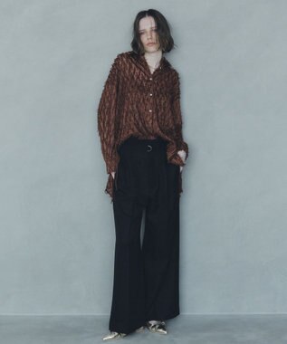 YECCA VECCA 【UVカット/接触冷感/洗える】ベルト付きイージーケアワイドパンツ Black