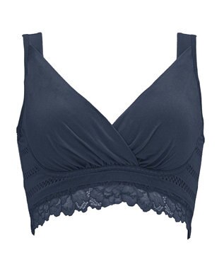 BRADELIS New York 【BRADELIS Me / ノンワイヤー】オールインワンブラ 24時間ラクに着用 ナイトブラとしても使える 補正 ブラジャー 綿混 しっかりフィット ブラデリス ME122105 インディゴ