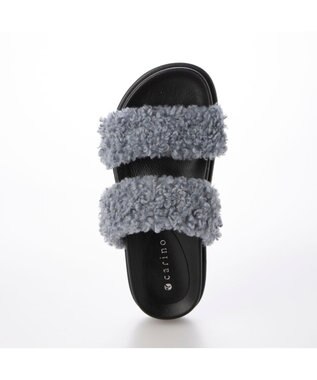 MODE ET JACOMO <carino>エコファーもこもこサンダル ブルー