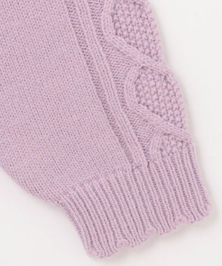 ANY KIDS リボン ケーブル ニット ラベンダー