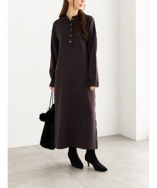 Te chichi ニットポロワンピース《2025Autumn catalog vol.2 item》 チャコールグレー