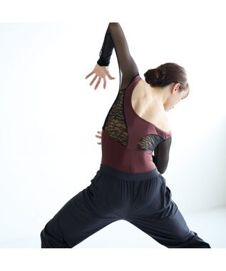 Chacott ◎【AKANE TAKADA】ロングスリーブレオタード テラコッタ