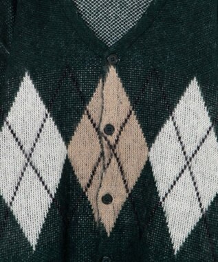 WEGO モヘアライク総柄BIGカーディガン 柄1