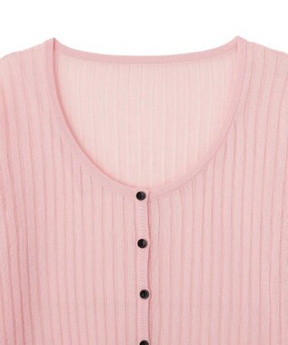 earth music&ecology シアーリブカーディガン Pink