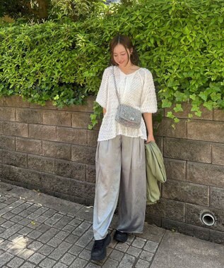 Green Parks AnriettMusee カットジャガードタックブラウス Ivory