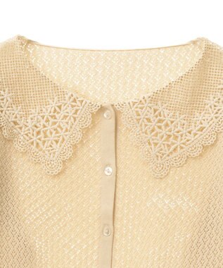earth music&ecology レース襟カーディガン Yellow