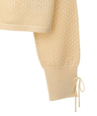 earth music&ecology レース襟カーディガン Yellow