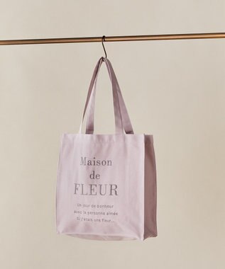 Maison de FLEUR ブランドロゴ刺繍スクエアトートバッグ Grayish Pink