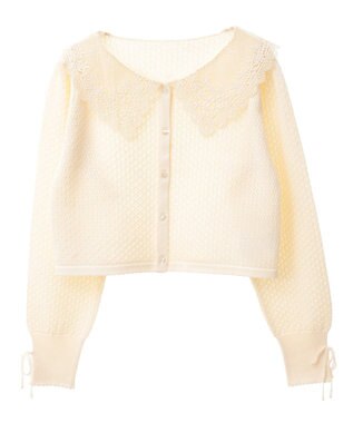 earth music&ecology レース襟カーディガン Ivory