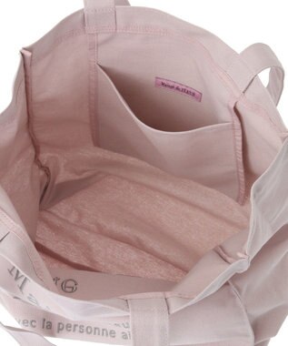 Maison de FLEUR ブランドロゴ刺繍スクエアトートバッグ Grayish Pink