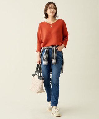 ANY L オンブレーチェックオーバーシャツ モノトーン系