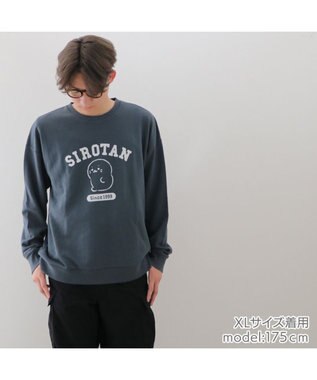 Mother garden しろたん フロッキープリント トレーナー ユニセックス ブラック