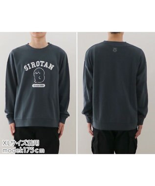 Mother garden しろたん フロッキープリント トレーナー ユニセックス ブラック